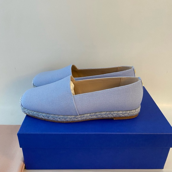 Stuart Weitzman NWB | Dree Canvas Espadrilles Sz 38 Light Blue - Picture 10 of 16
